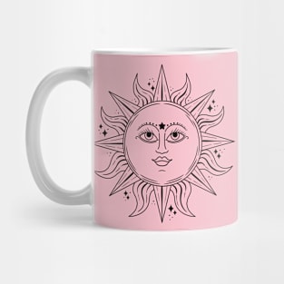 Black line sun art Mug